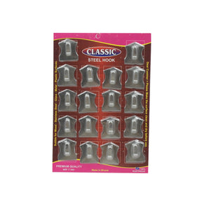 Stainless steel wall hooks, set of 18 pieces