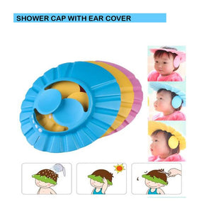 Adjustable shower cap for gentle baby bath time.