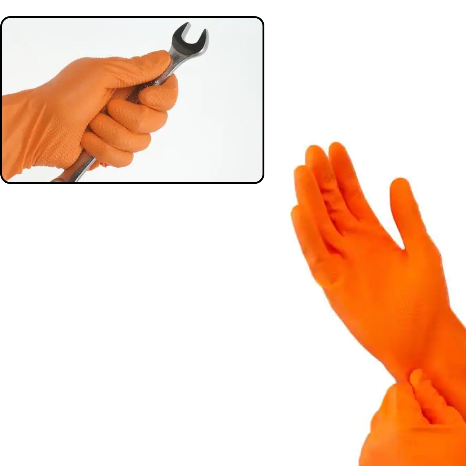 large orange cleaning gloves