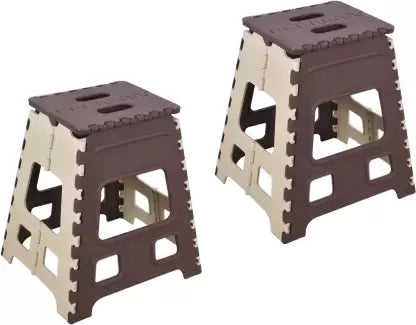 18-inch folding stool with a brown box, suitable for kitchen use and stepping.