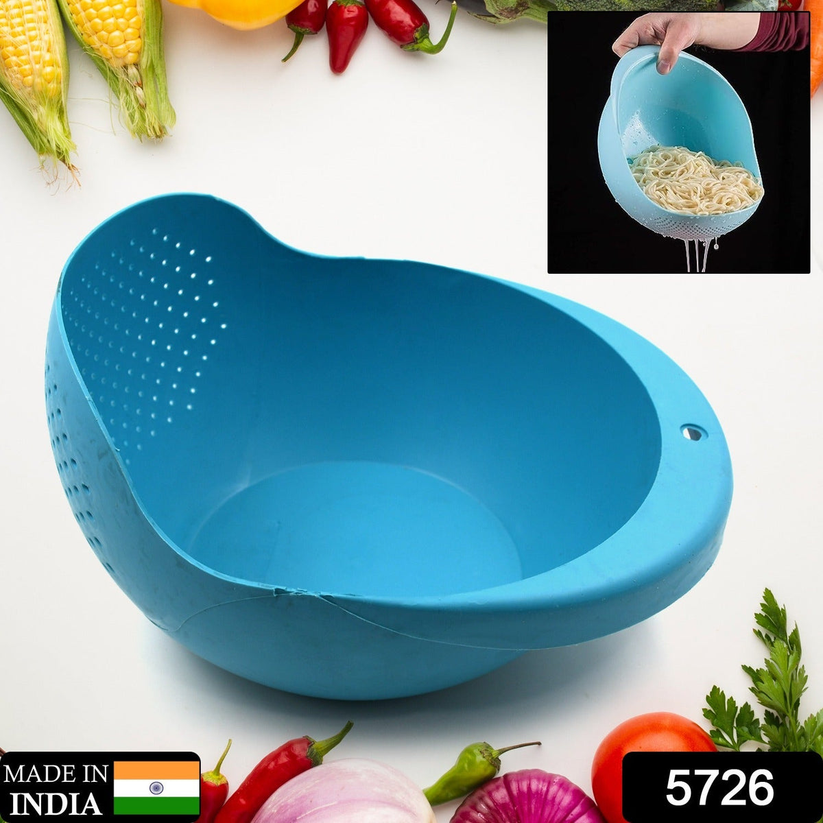 Plastic Rice Bowl / Food Strainer Thick Drain Basket for Rice, Vegetable & Fruit, Strainer Colander, Fruit Basket, Pasta Strainer, Washing Bowl (1 pc )