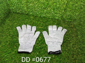 Protective gloves with cut-resistant material.